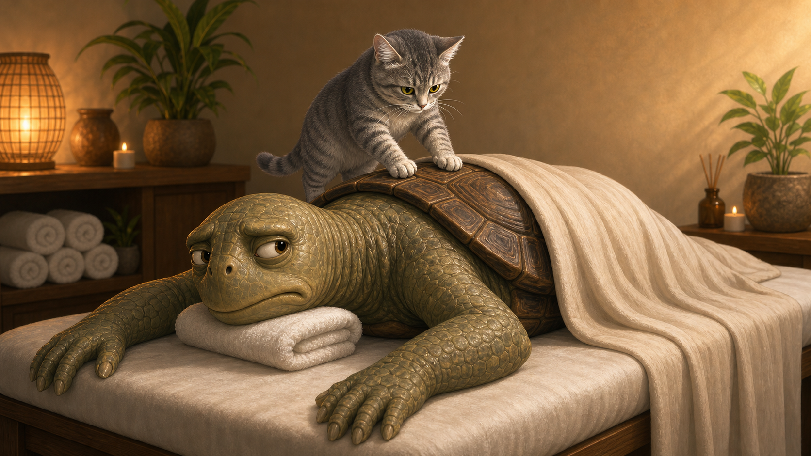 Sunshine massages Tortoise