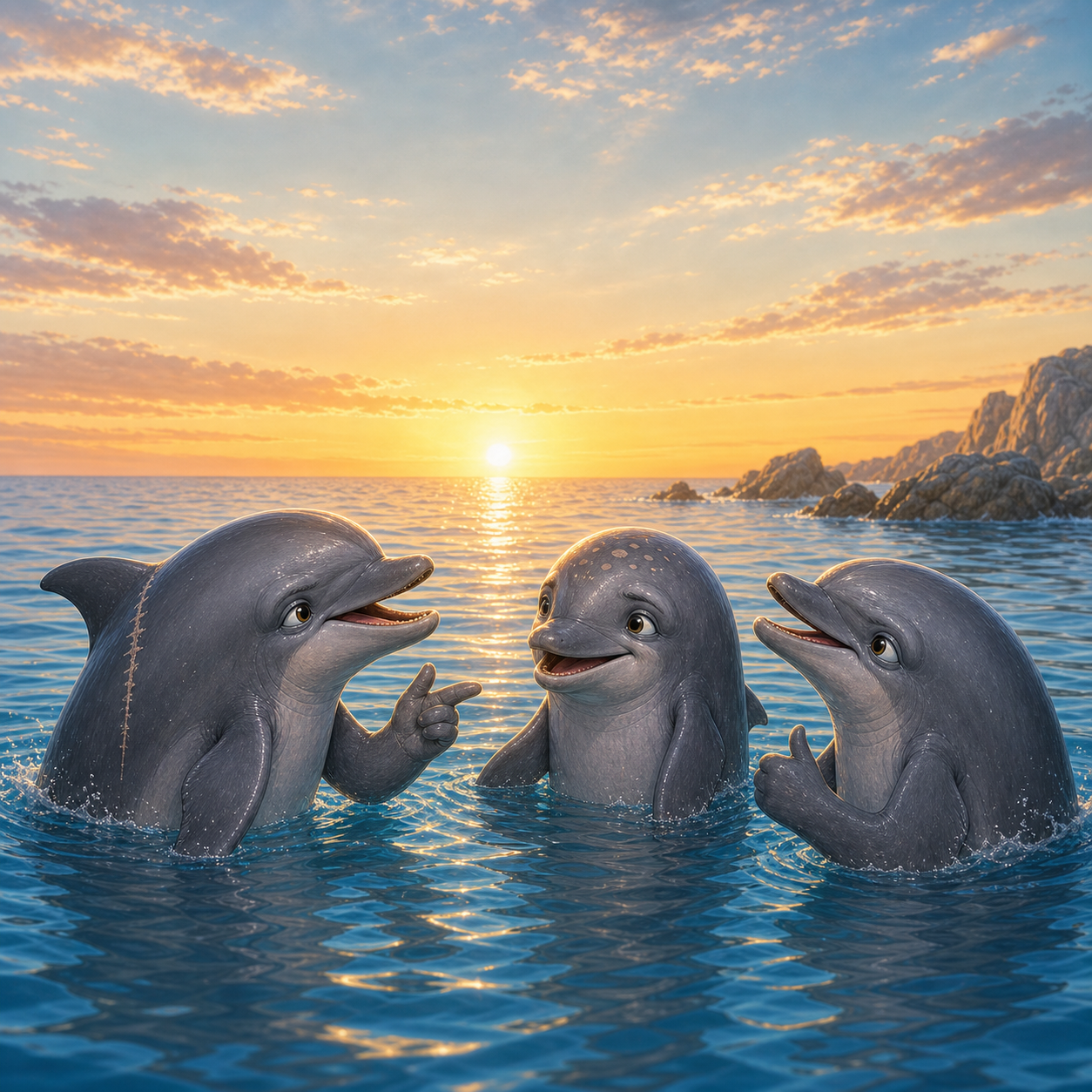 Three dolphins discuss how some conditions need a combination of techniques.