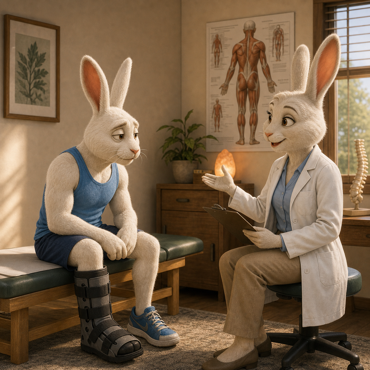 Rabbit meets Clarice in her office after the injury